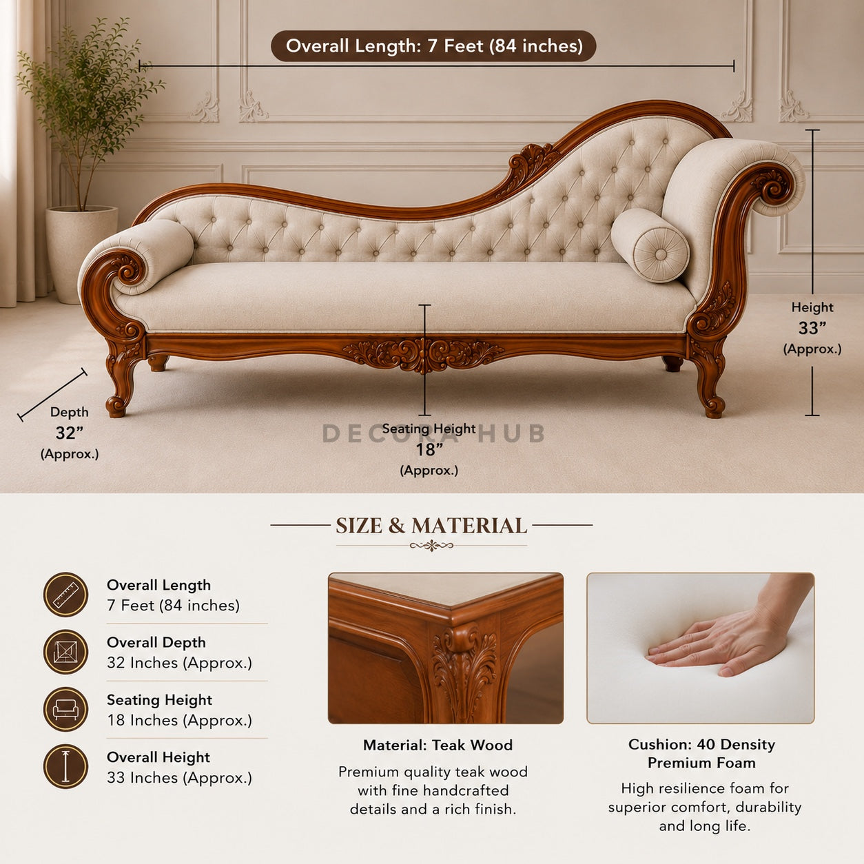 Decorahub Royal Teak Lounger