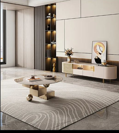 Modern Coffee Table With Contemporary  Marble Top