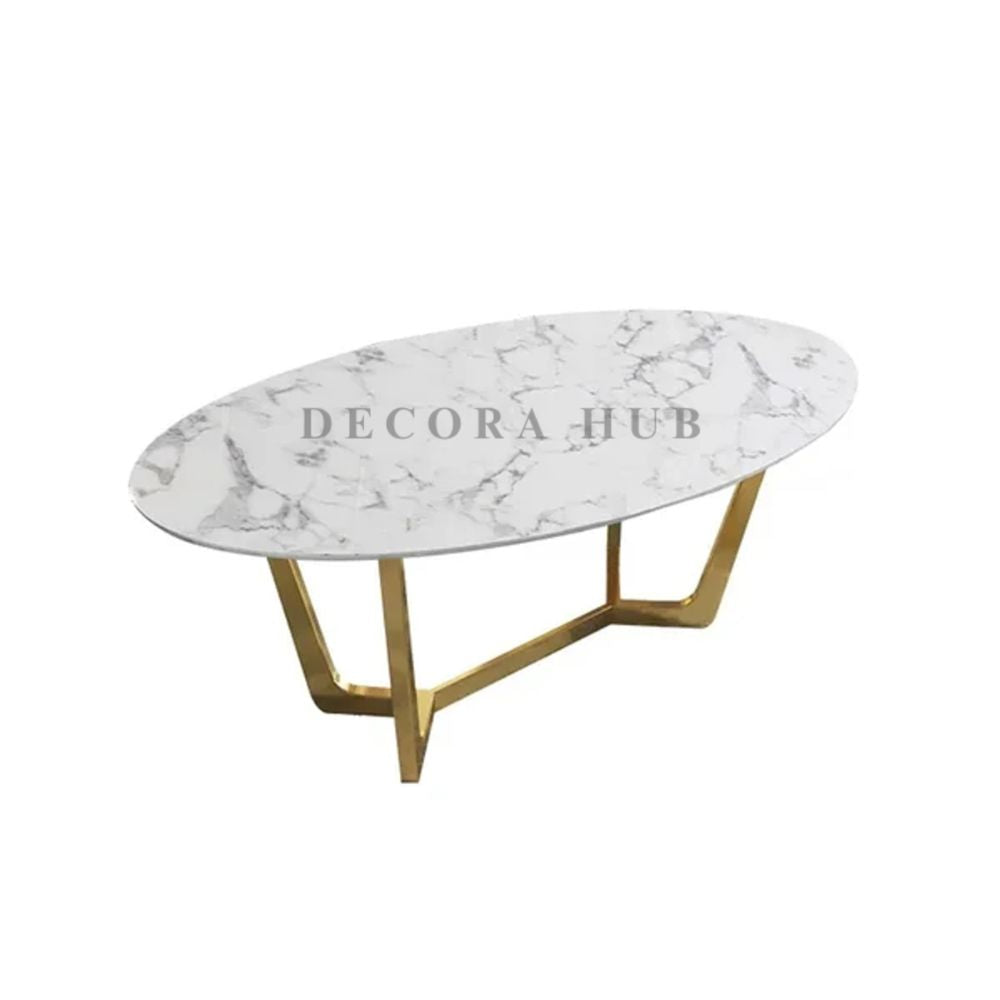 Oval Shape Top Luxurious Dining Table