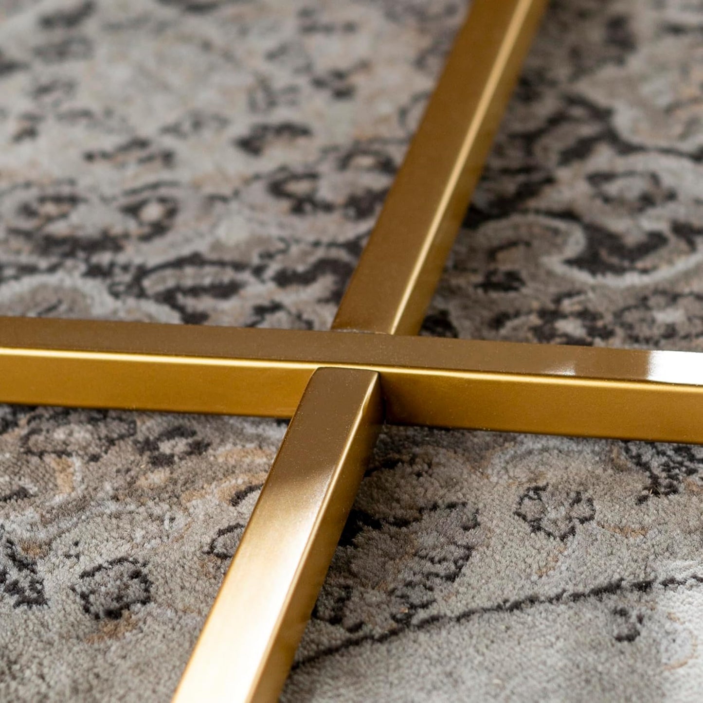 Top Brown Cross Legs Coffee Table