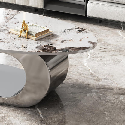 Oval Coffee Table in Silver Colour
