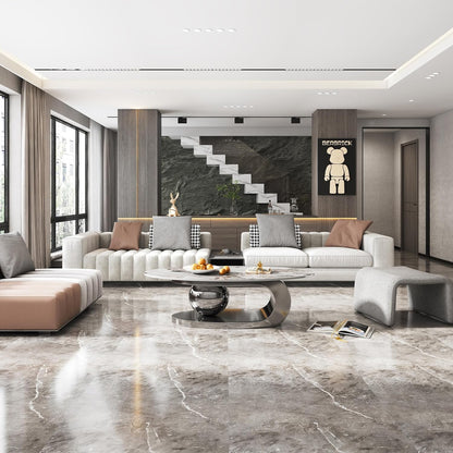 Oval Coffee Table in Silver Colour