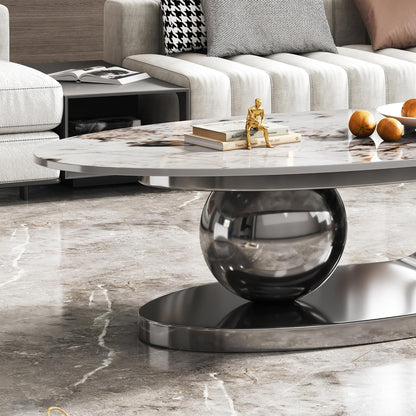 Oval Coffee Table in Silver Colour
