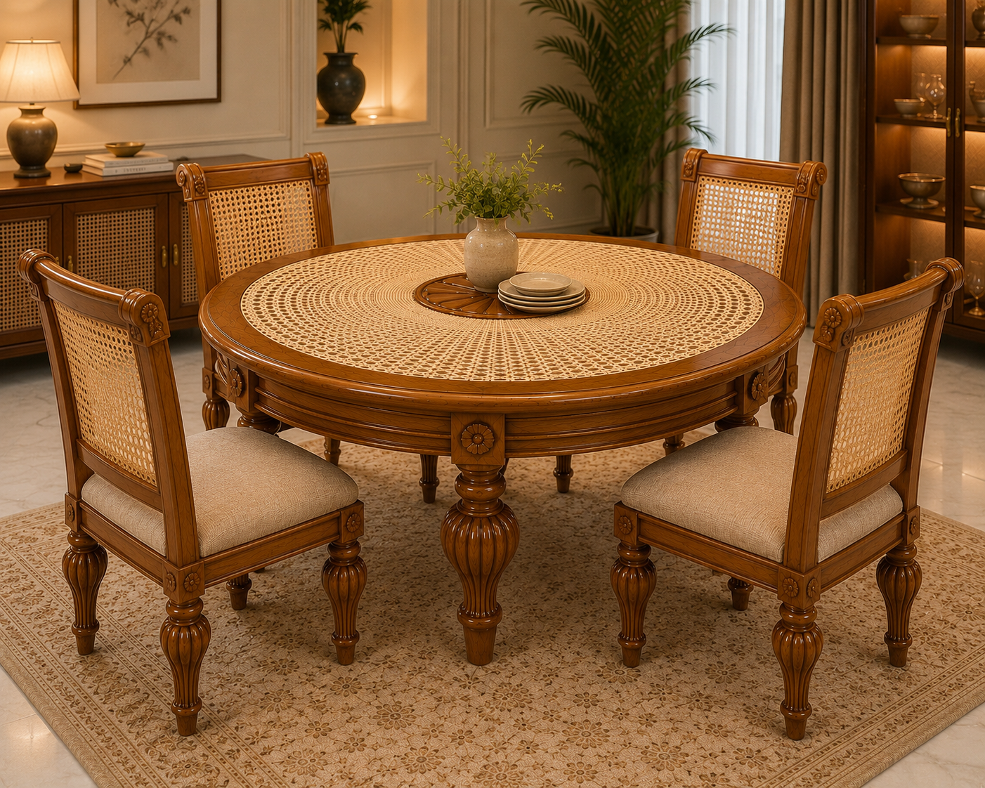 Casa Cane Wooden Dining Set