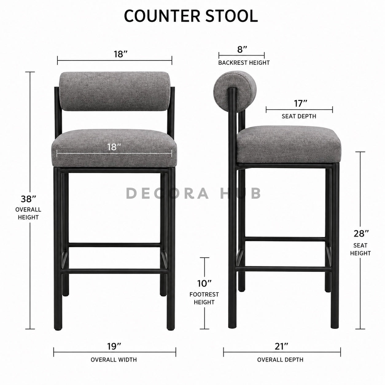 Moderna Grey Bar Stool