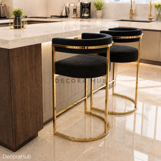 Noir Black Arc Bar Stool