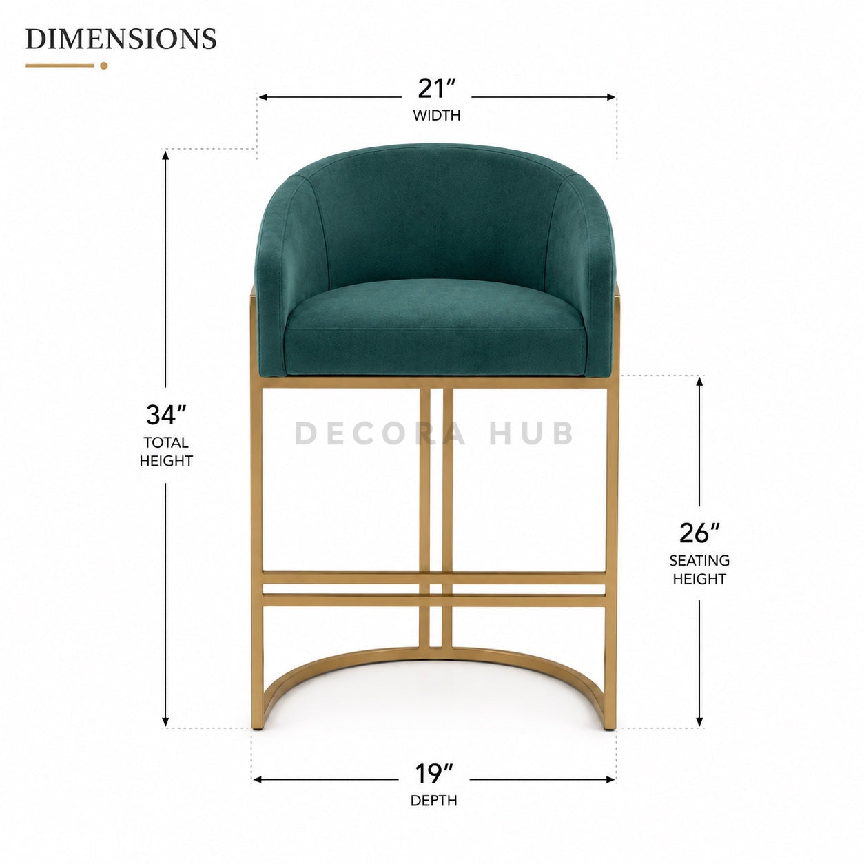 Vero Green Counter Stool