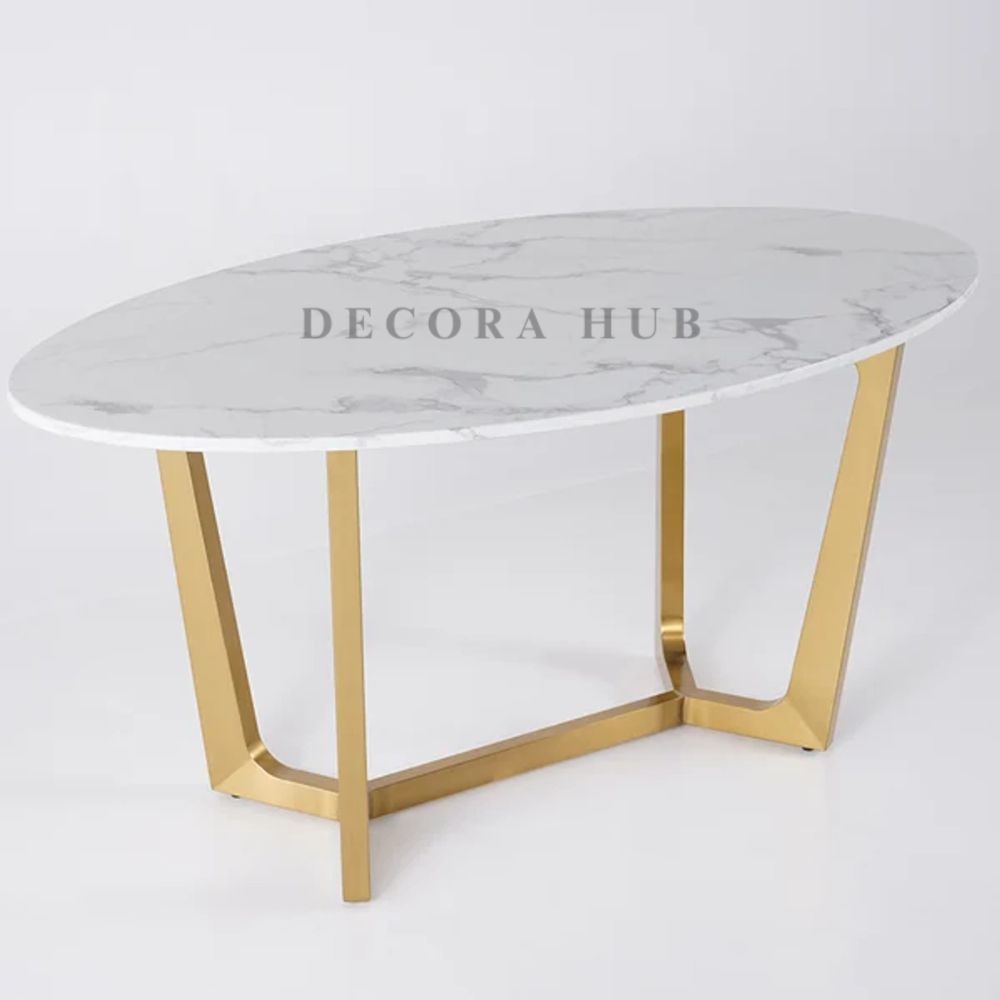 Oval Shape Top Luxurious Dining Table