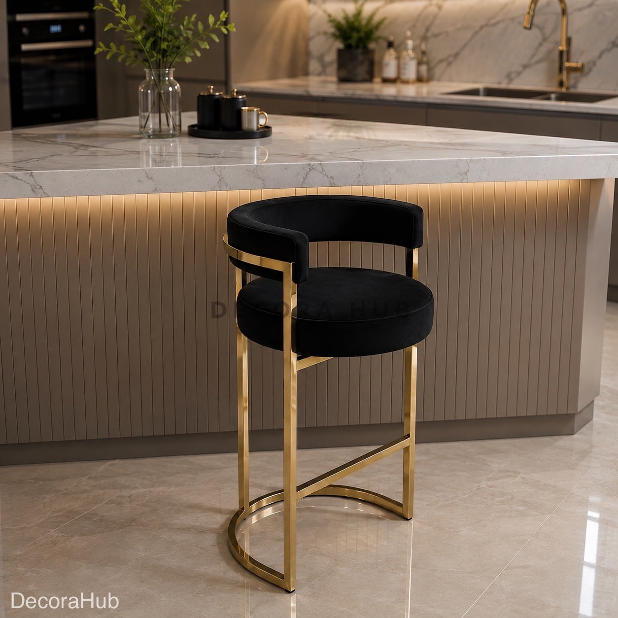 Noir Black Arc Bar Stool