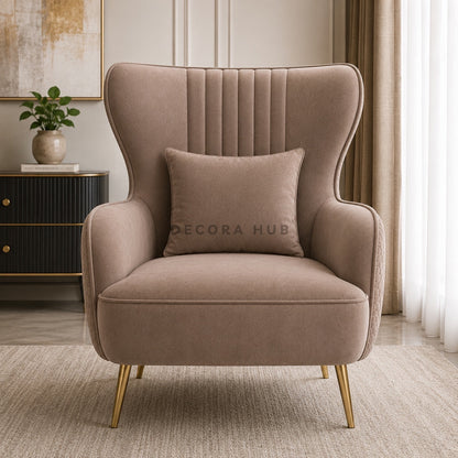 Taupe Beige Accent High Back Chair