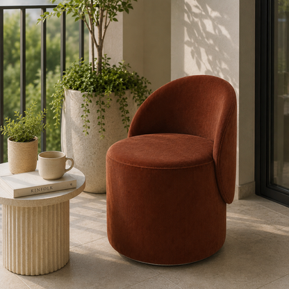Terra Velvet Ottoman