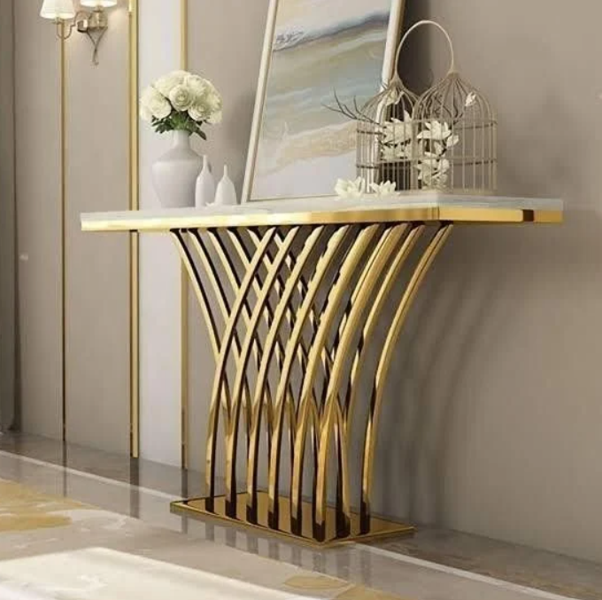 Alex Golden Decorative Console Table - image 2