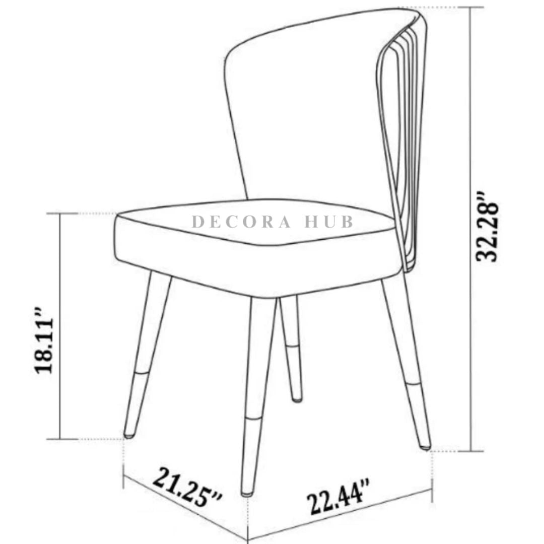 Aria Luxe Black Marble Top Dining Chair