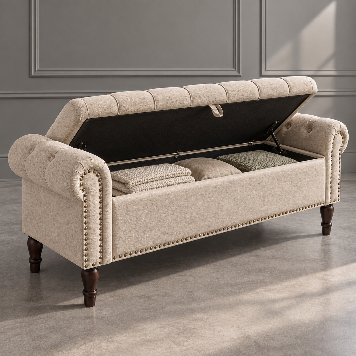 Evelyn Tufted Storage Bench