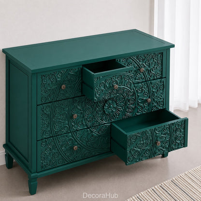 Mandala Emerald Green Wooden Sideboard