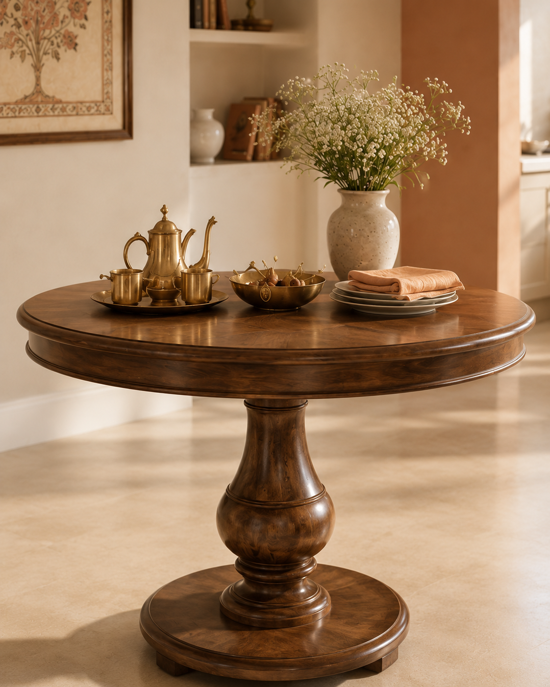 Haveli Teak Wood Dining Table Set
