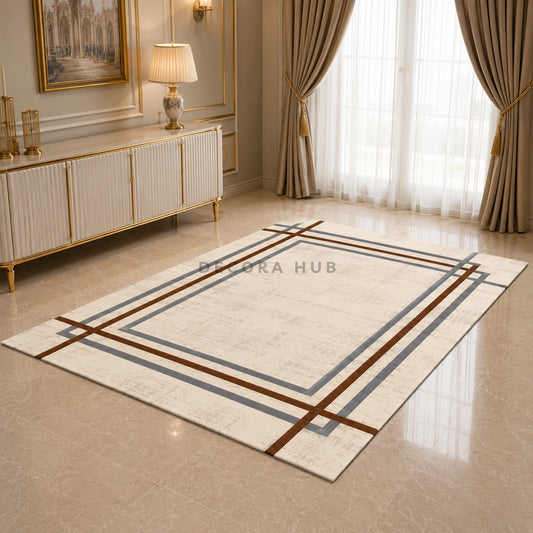 Grand Outline Beige Carpet for Living Room