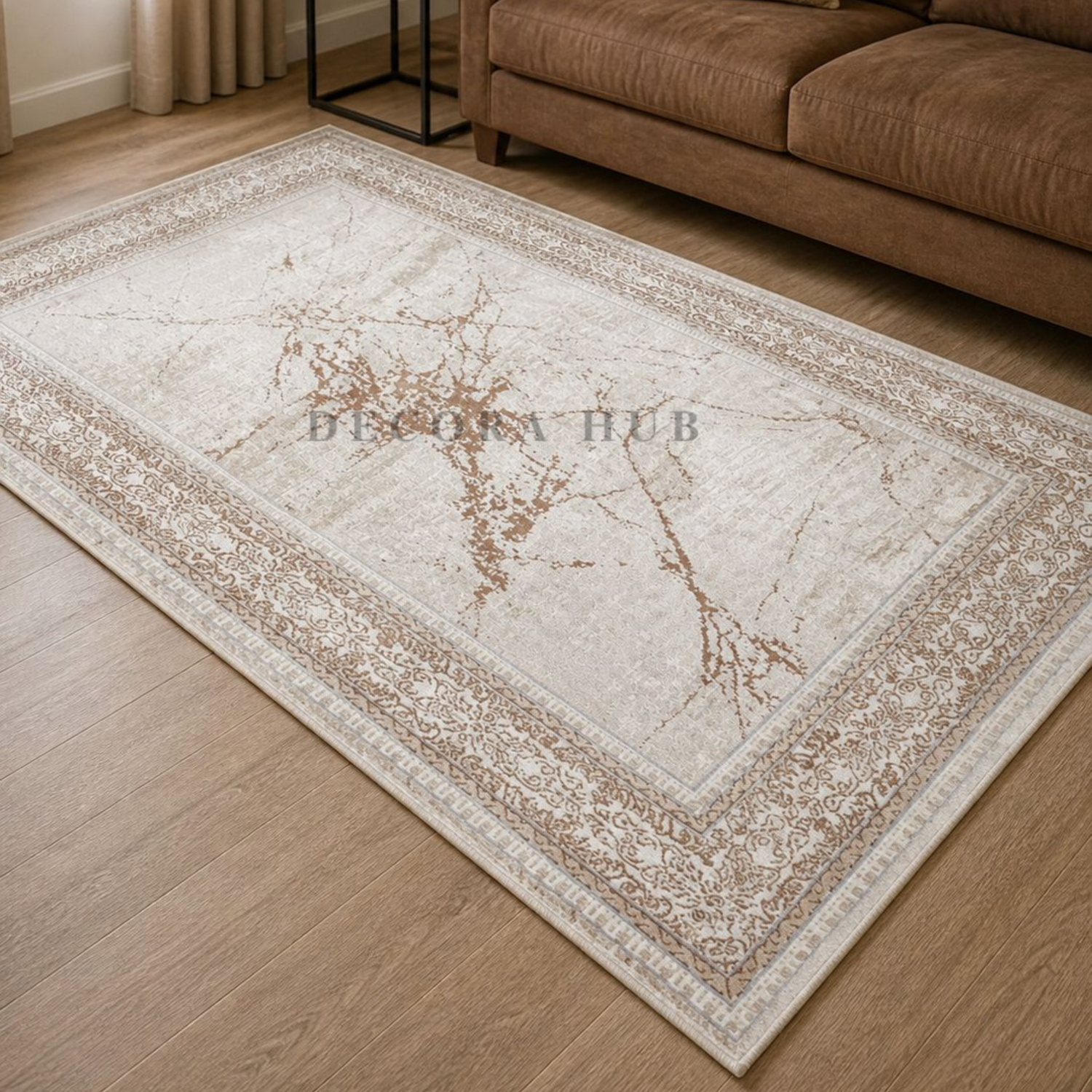 Beige Persian Design Carpet for Living Room