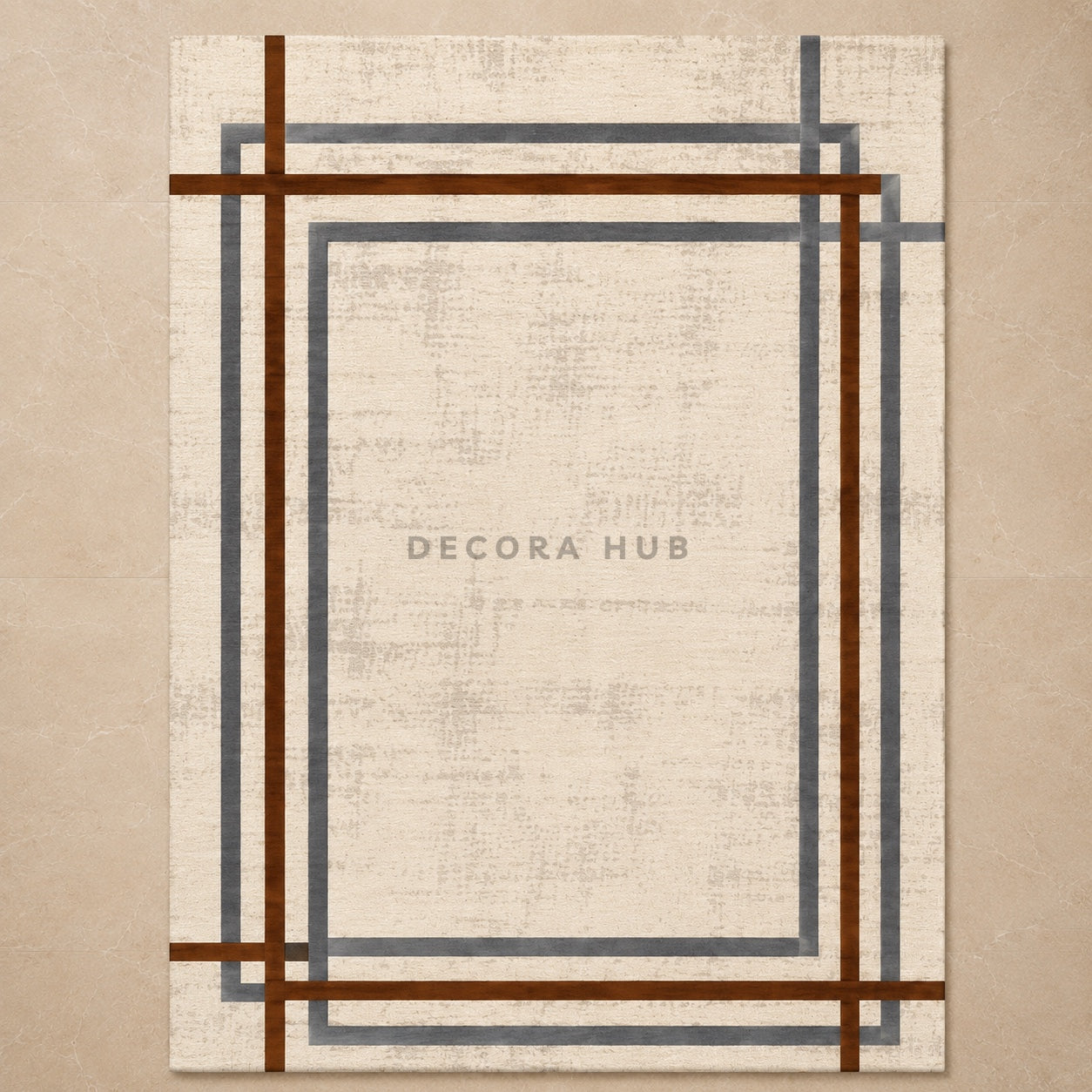 Grand Outline Beige Carpet for Living Room