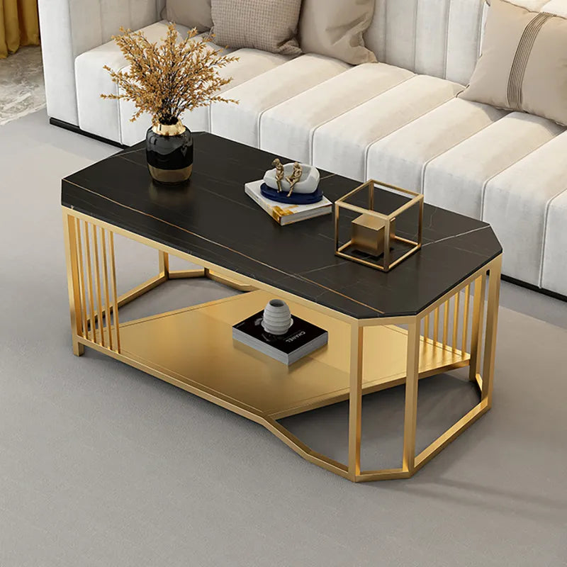 Black Marble Top Centre Table