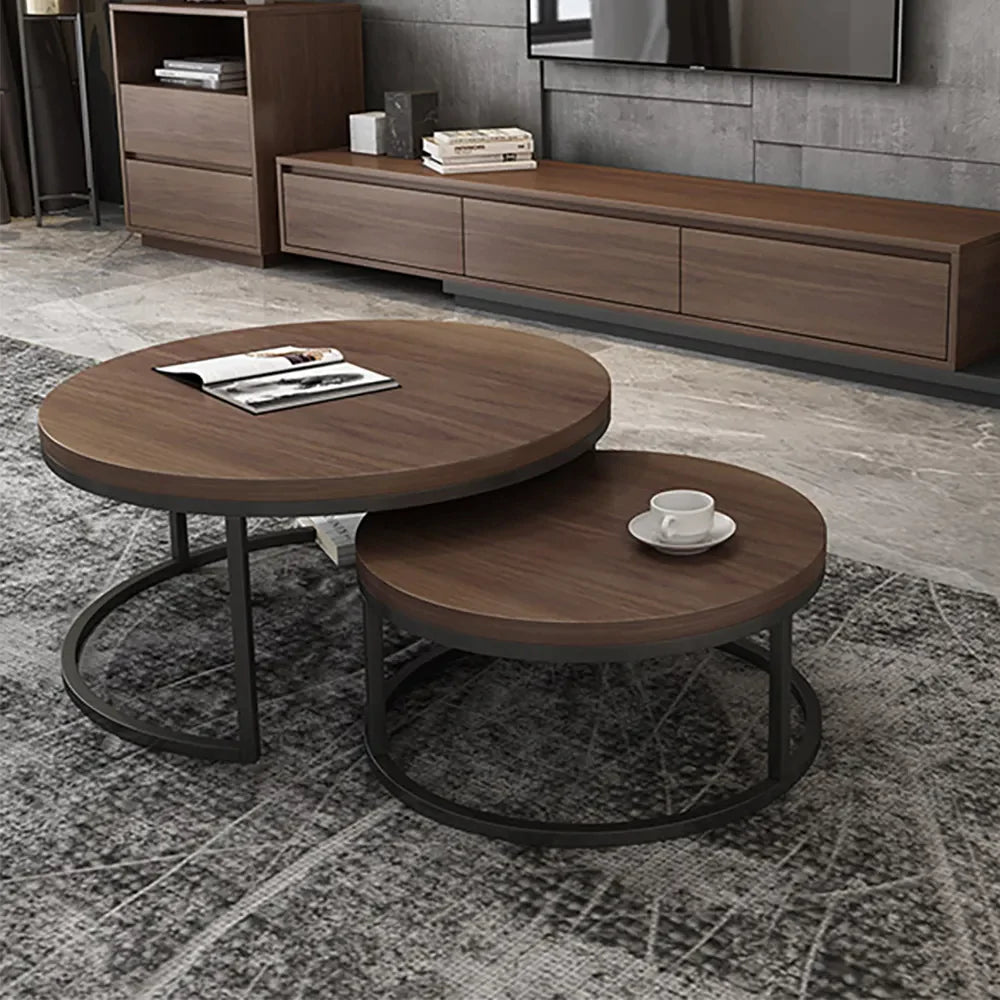 Black Metallic Coffee Tables In Chocolate Hue – black metal nesting centre tables by DecoraHub
