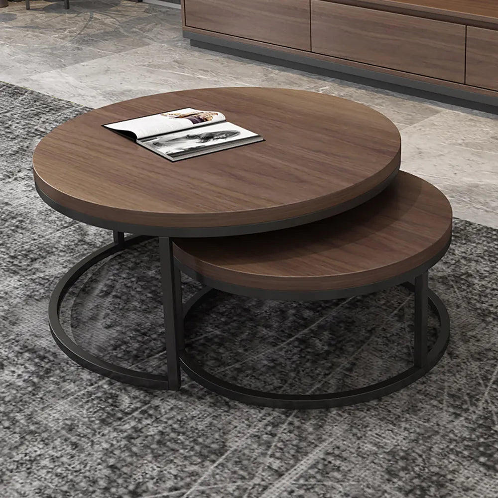 Black Metallic Coffee Tables In Chocolate Hue – black metal nesting centre tables by DecoraHub