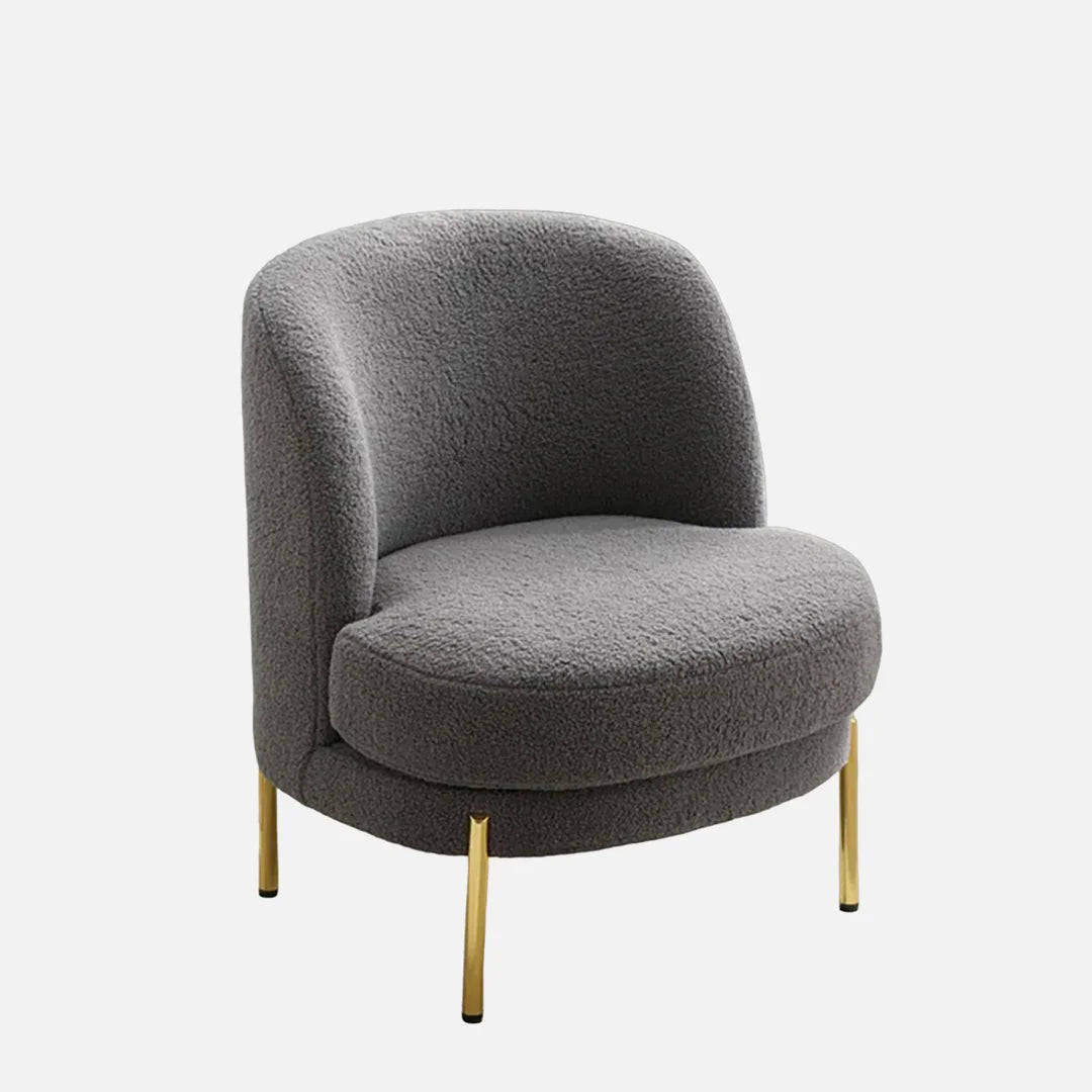 Gray Plush Accent Chair