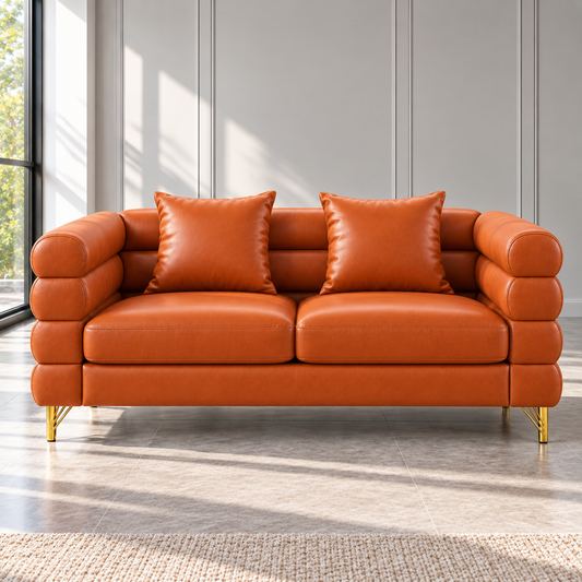Cognac orange Luxe Sofa