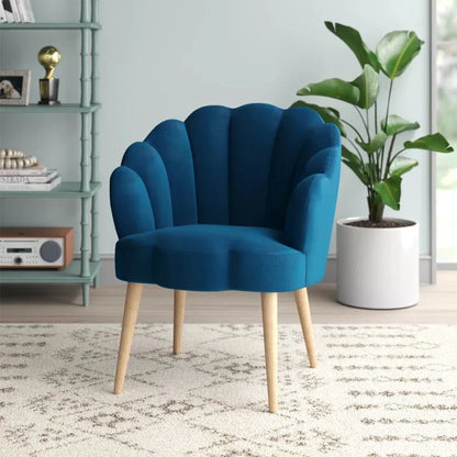 Scalloped Velvet Accent Chair