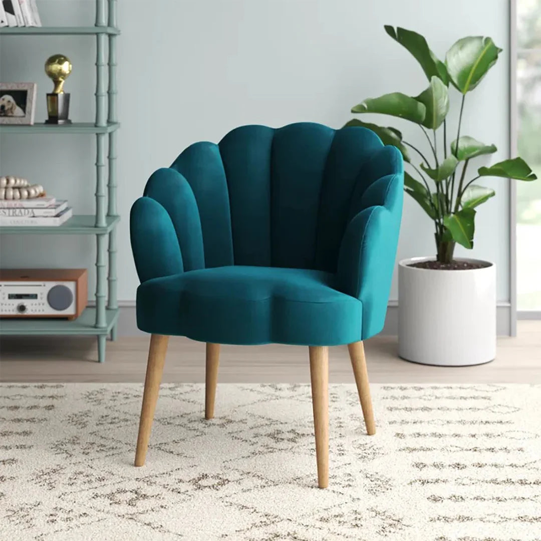 Scalloped Velvet Accent Chair