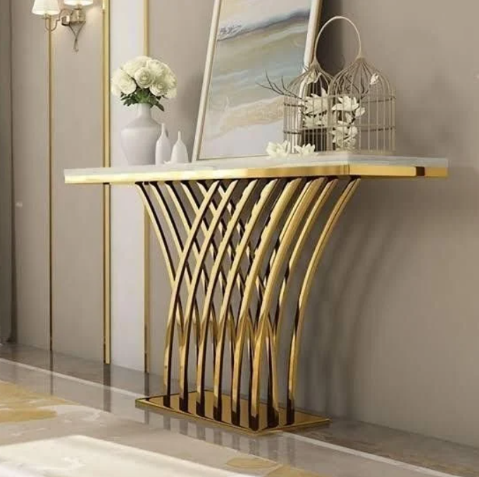 Alex Golden Decorative Console Table