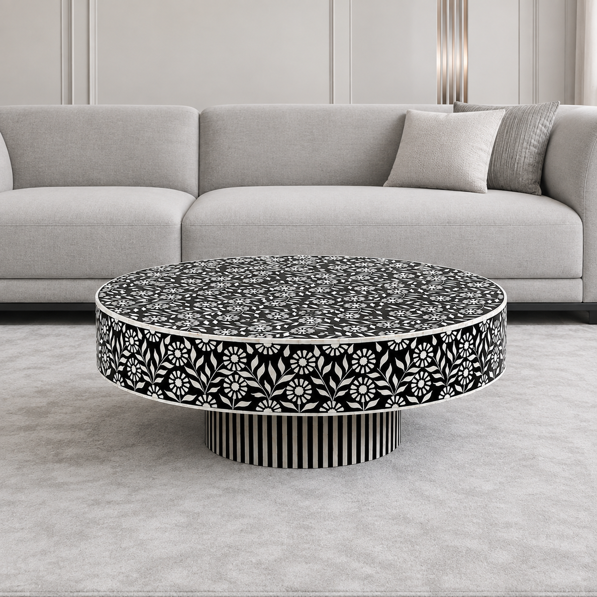 Moroccan Floral Inlay Coffee Table