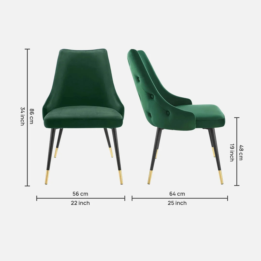 Stylish Green Velvet Accent Chair