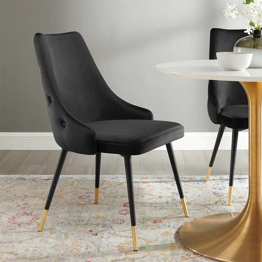 Stylish Black Velvet Accent Chair