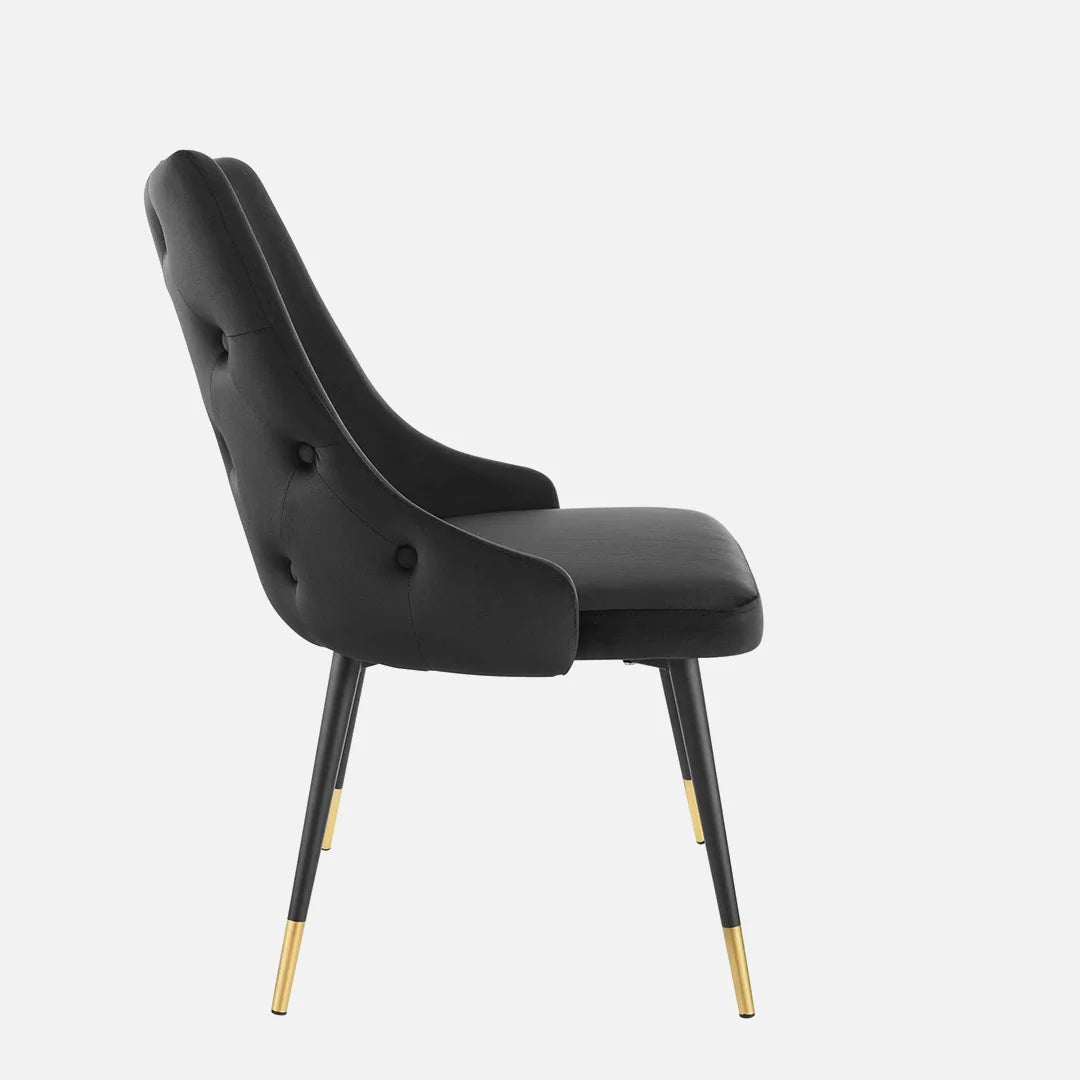 Stylish Black Velvet Accent Chair