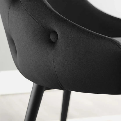 Stylish Black Velvet Accent Chair