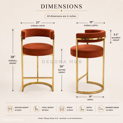 Noir Rust Arc Bar Stool – Rust Bar Stool by DecoraHub