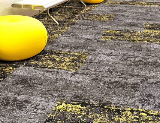 Colour Point Yellow Tile Carpet