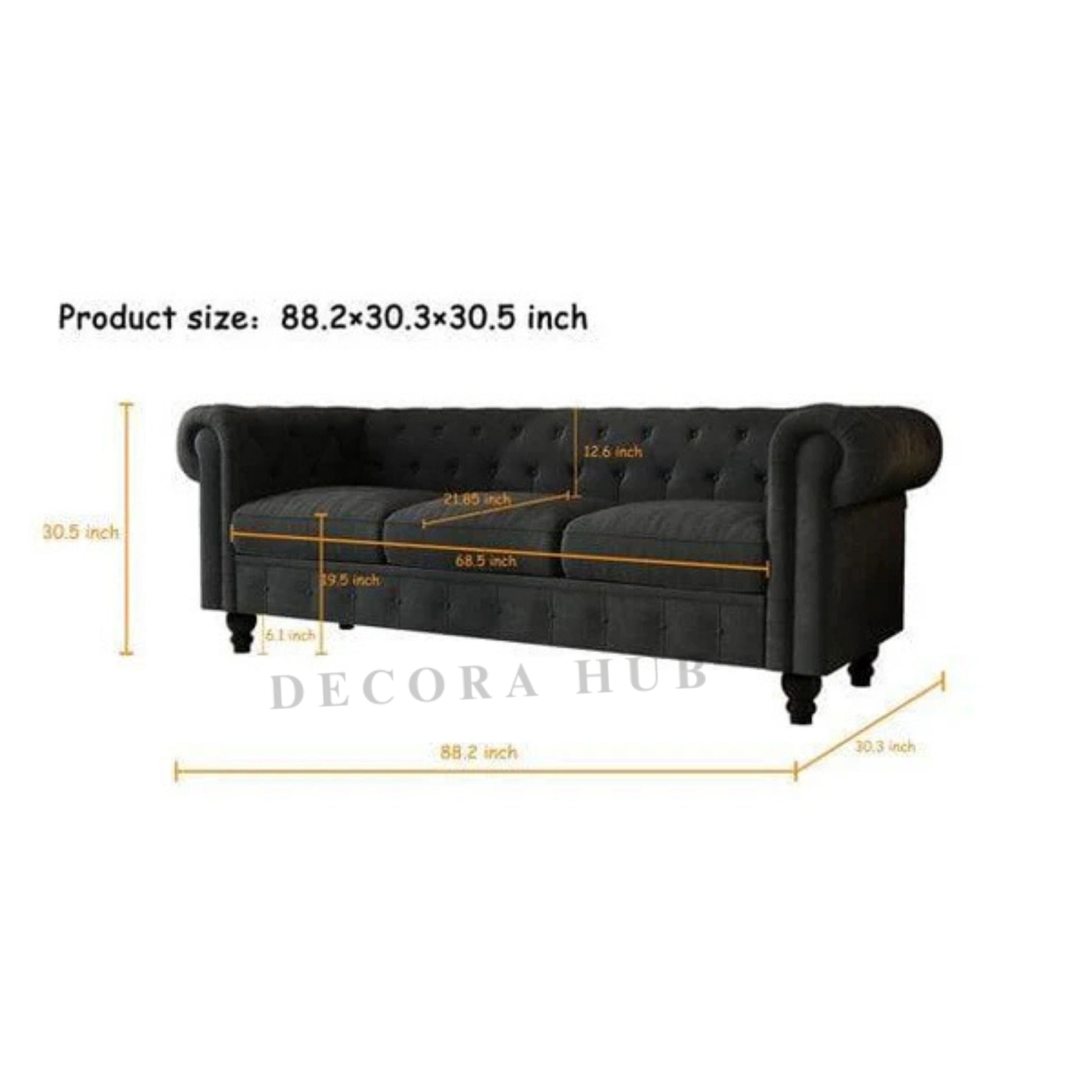 Chesterfield sofa with velvet upholstry