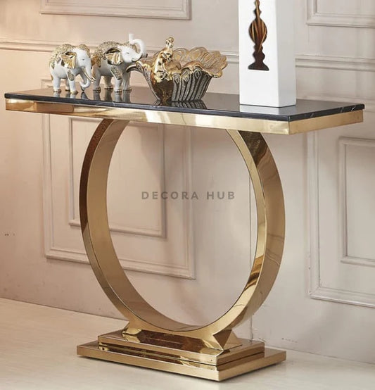 Circle Marble Top Console Table