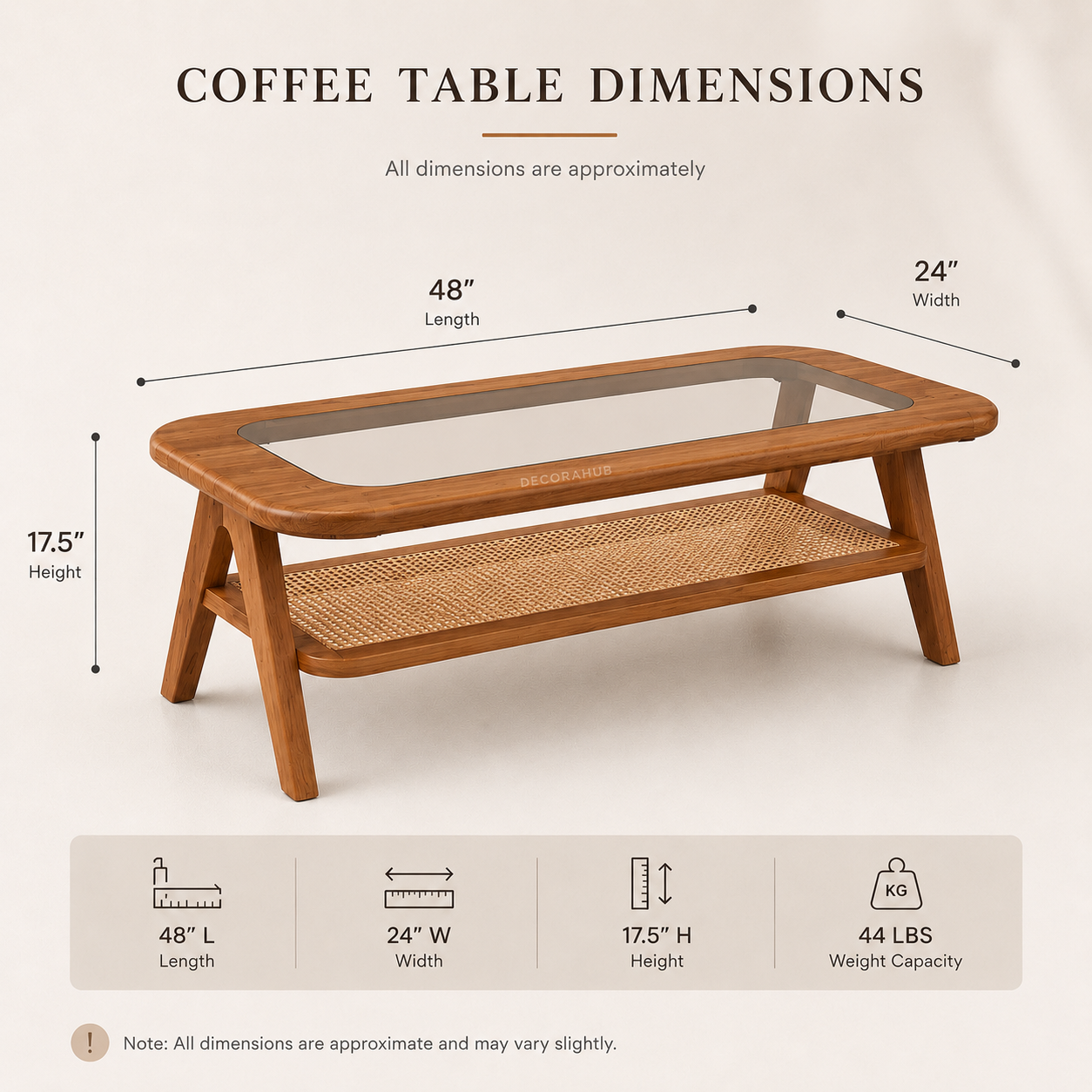 Classy Rattan Wooden Centre Table for Living Room
