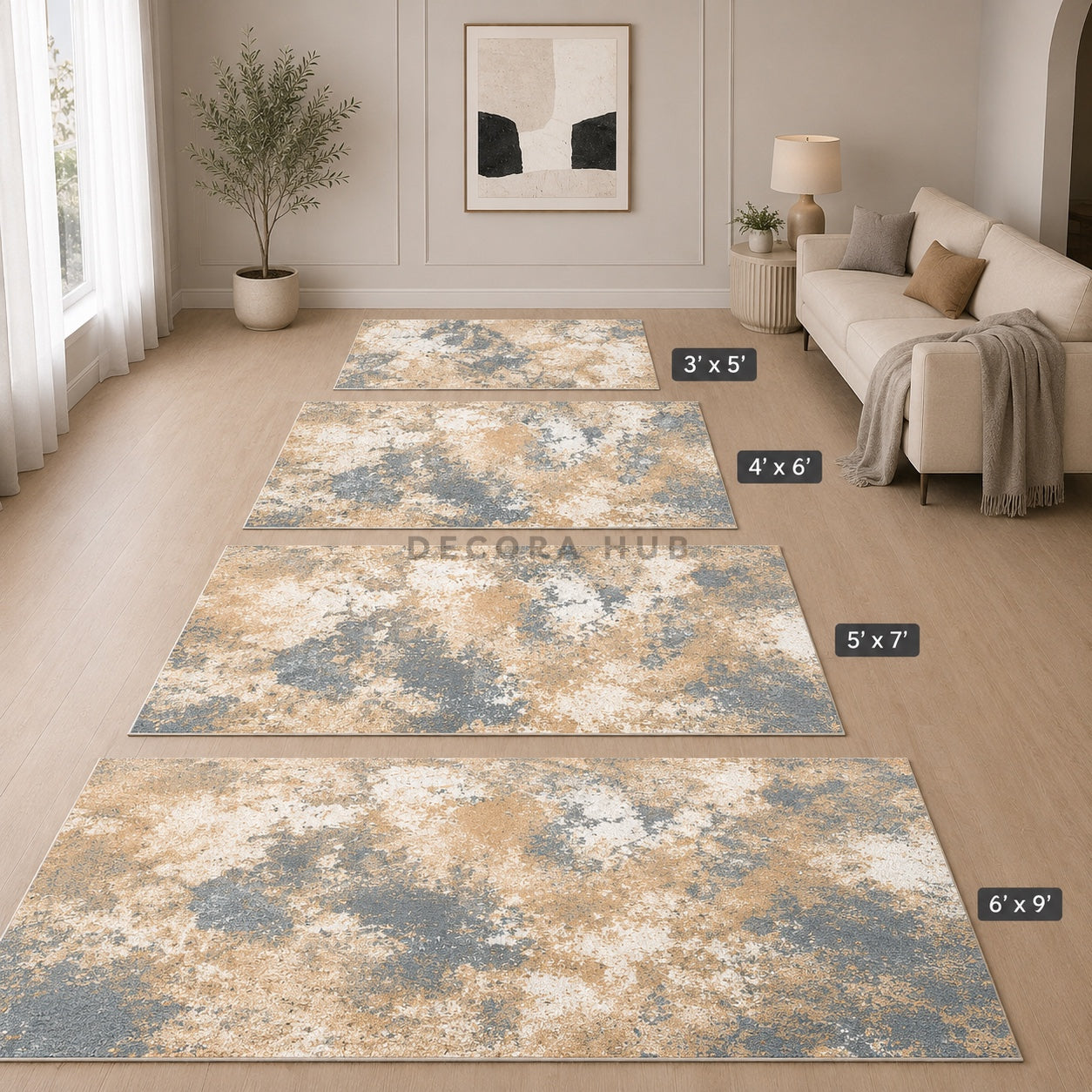 Coastal Sand Living Room Carpet