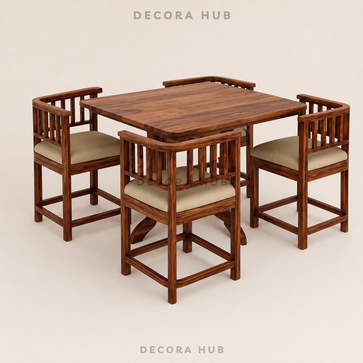 Sheesham Haven 4-Seater Dining Table Set