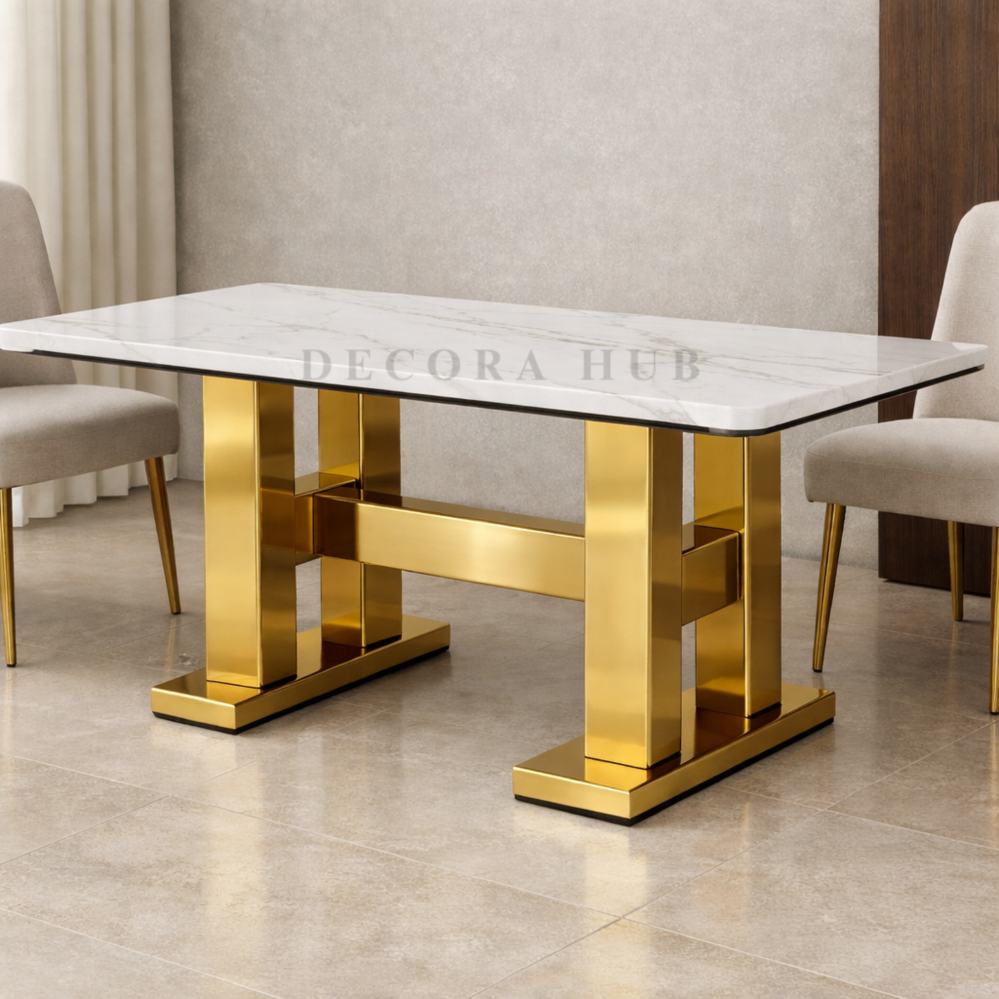 Composite Marble Top Dining Table 