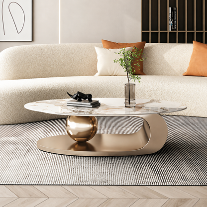 Copper Gold Marble top Centre table with PVD coating