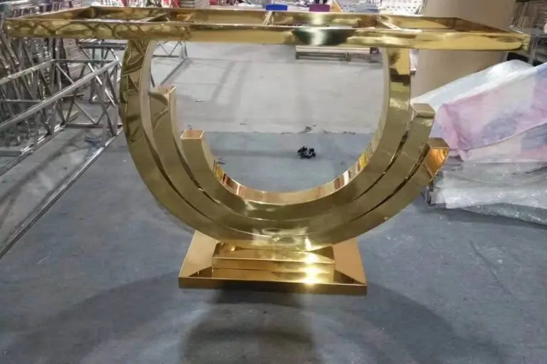 Crescent Top Marble Console Table - image 3