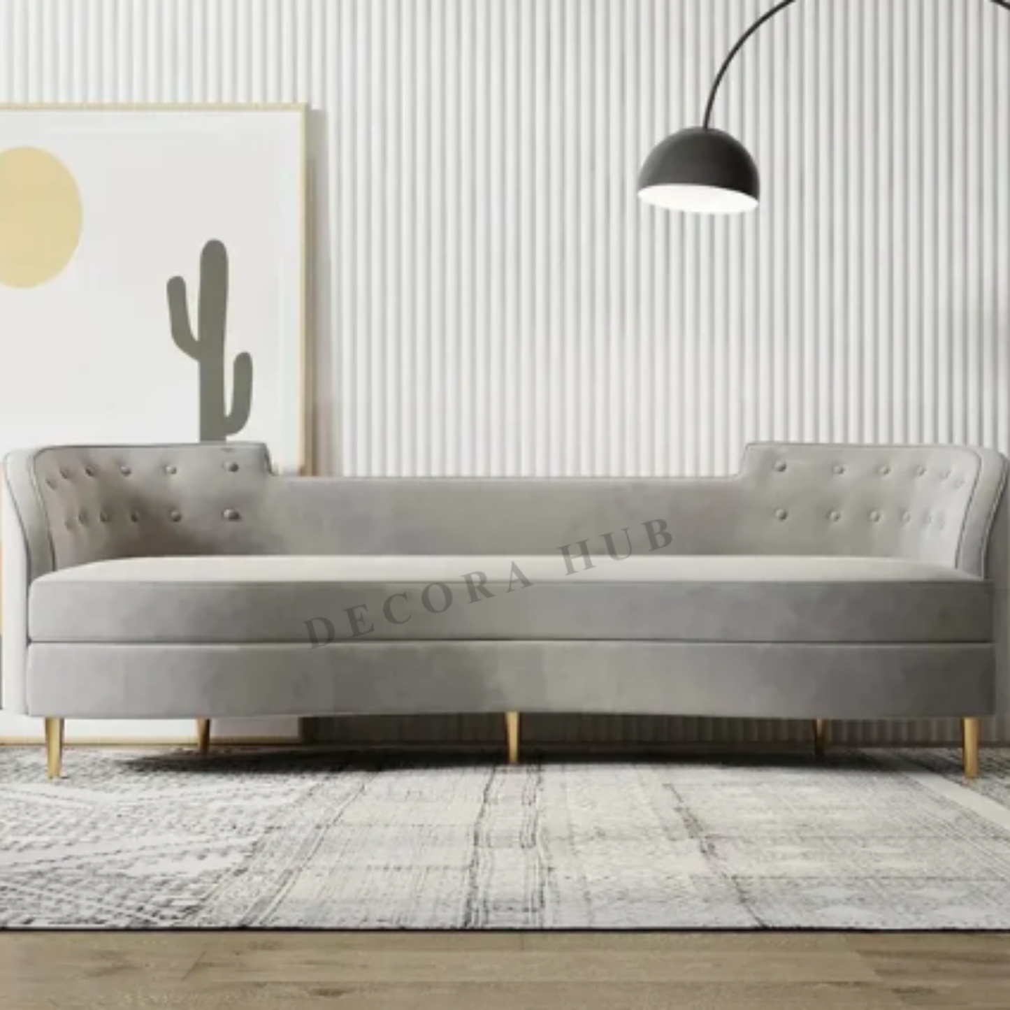 Curved Sofa With Metal Legs