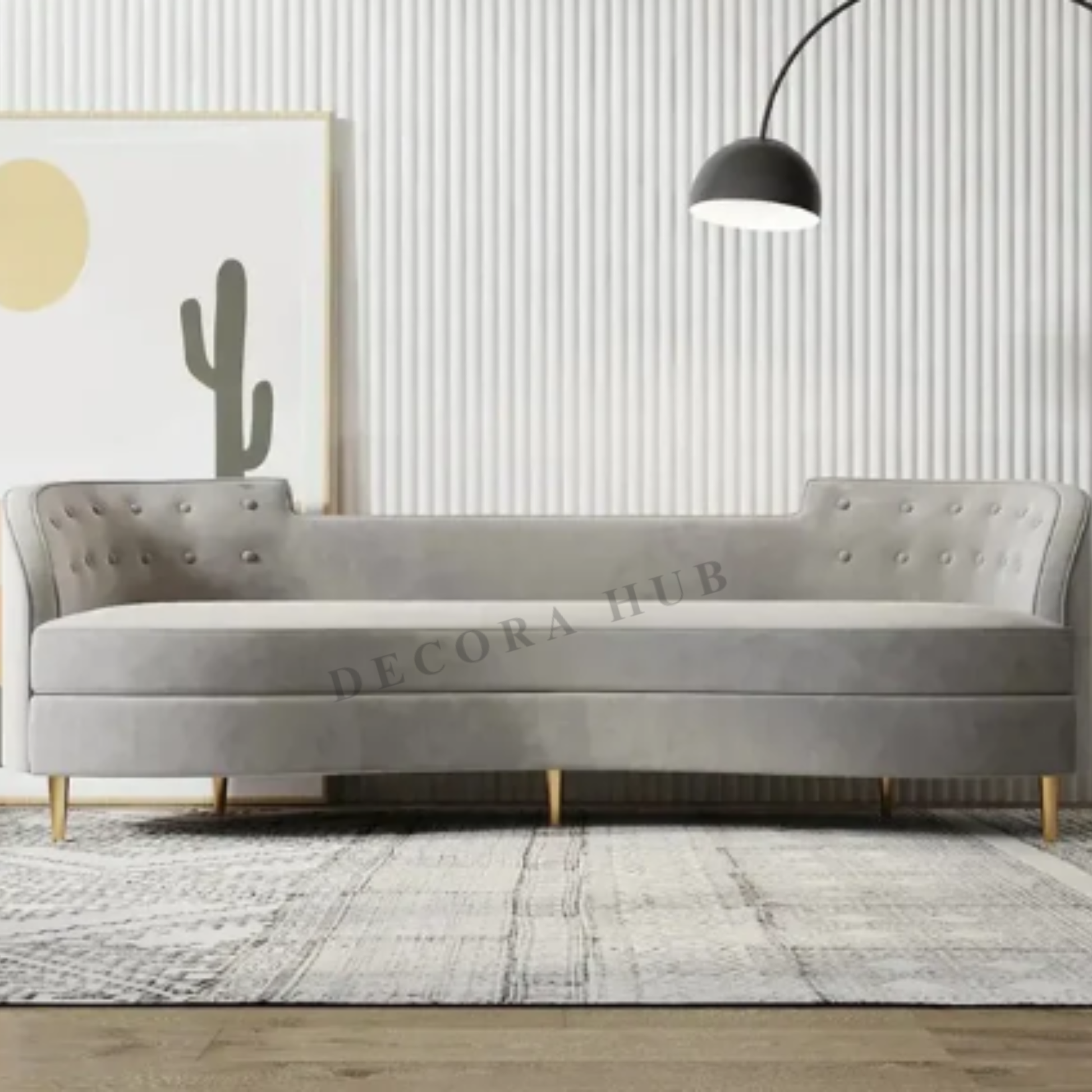 Curved Sofa With Metal Legs