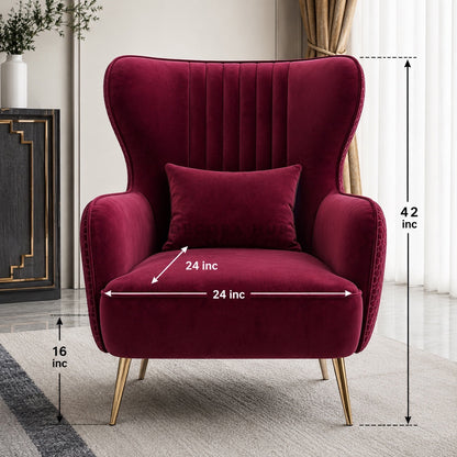 Burgundy Accent High Back Chair
