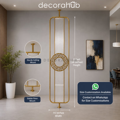 Arc Fluted PVD Metal Room Divider